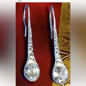 Silpada Silver Crystal Drop Earrings